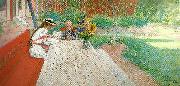 Carl Larsson forsta utanlaxan- den forsta laxan Spain oil painting artist